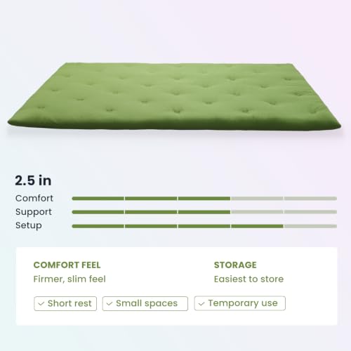 Syrinx Water Resistant Japanese Floor Mattress Futon, King Size 80"x76" - color: Green, size: King(80"L x 76"W x 2.5"Th)