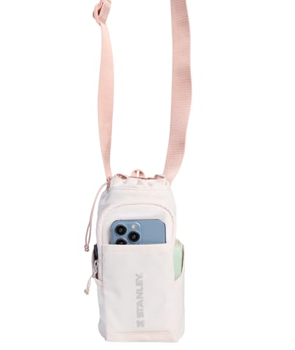 STANLEY Vitalize Carry-All Bag | Bottle Holder with Drawstring Cinch | Adjustable Shoulder Strap | Zippered Valuables Pocket | Durable Recycled Fabric | Rose Quartz - color: Rose Quartz, size: Carry-All