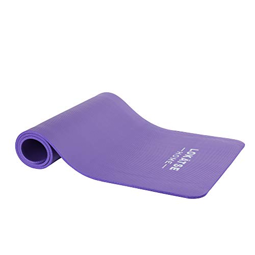 LOKATSE Home All Purpose Thick Yoga Mat with Carrying Strap High Density - color: Purple