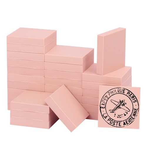60 Pcs 2"x2" Rubber Carving Blocks, Linoleum Blocks, Stamp Carving Blocks for Printmaking, Linocut Artists, Crafts and More,(Pink) by KUKLIPJIM. - color: 60 Pcs 2"x2" Pink, size: 60 Pcs 2"x2"