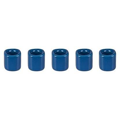 Mega Candles 5 pcs Dark Blue 1/2 Inch Diameter Ceramic Chime Ritual Spell Candle Holders, Great for Casting Chimes, Meditation, Rituals, Spells, Vigil, Witchcraft, Wiccan Supplies - color: Dark Blue, size: 5 Pieces