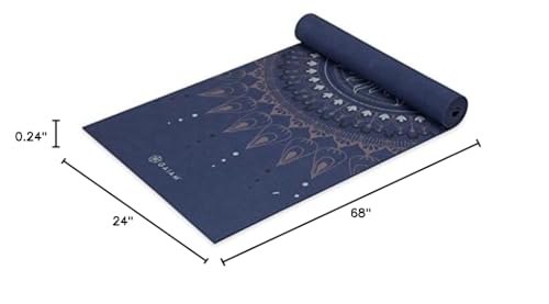 Gaiam Premium Yoga Mat, 6mm Thick Print Mat - color: Here & Now