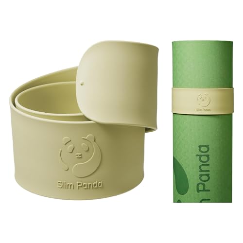 Slim Panda Yoga Mat Strap Slap Band, One Snap Keeps Mats Tightly Rolled, Heavy-Duty Clasp Fits Most Size Mats(24" L X 2" W) - color: Beige