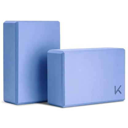 KEEP Yoga Block, High-Density EVA Foam 2 Pack Yoga Block with Non-Slip Textured Surface, Supportive, Lightweight - Ideal for Yoga - color: 2-Pack-Light Blue