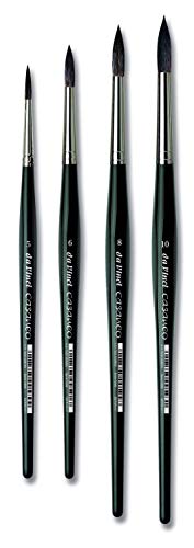 da Vinci Brushes 5598 Casaneo Large Round (Sizes 5,6,8,10) Artist Brush Set, Black, 4 - style: Casaneo Large Round Set
