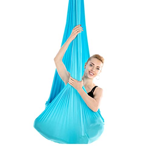 2.8 x 1 m Elastic Aerial Yoga Hammock Swing, 9.2 x 3.3 ft, Aerial Silk, Wide Aerial Yoga Strap, for Home Gym Indoor Workout Zones