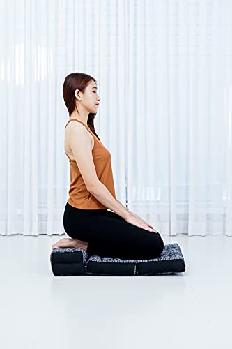 Leewadee Foldable Floor Mattress – 2 in 1 Floor Meditation Mat for Yoga and Relaxation, Seating Futon with Kapok - color: Cbt3 - Black