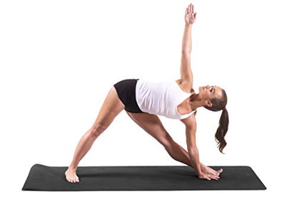 ProsourceFit Natura TPE Yoga Mat 1/4" (6mm) Thick, 72" Long, Reversible with High-Density Cushion & Non-slip Texture, Eco-conscious & Hygienic - color: Black/Grey