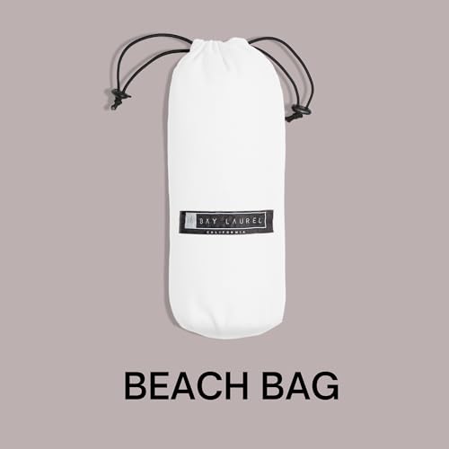 BAY LAUREL Turkish Beach Towel with Travel Bag 39 x 71 Quick Dry Sand Free Lightweight Large Oversized Towels Light - color: Black Mix