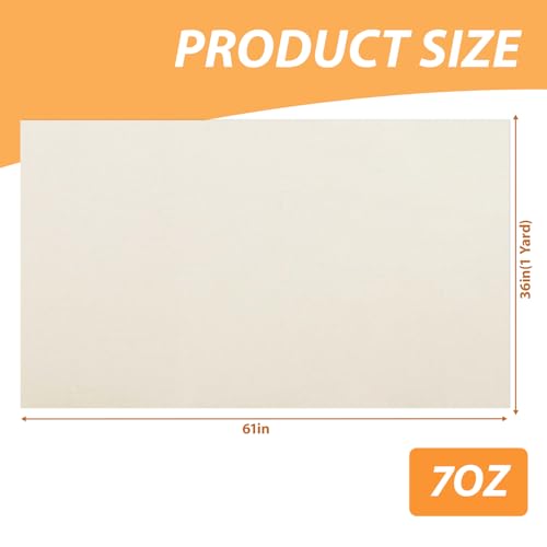 61" X 36"(1 Yard) Natural Cotton Duck Canvas Fabric (7oz) | Fabric for Painting, Sewing, Bags Making, Arts & Crafts - color: 7oz, size: 1 Yard