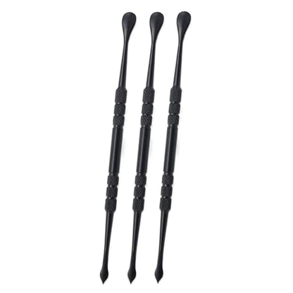 Joyangy 3-Pack Wax Carving Tools 4.6Inch Stainless Steel Double-Ended | clay wax art sculpt, black, wax seal stamp craft, jewelry candle making, smooth lightweight grip - size: 3 Pack(Black)