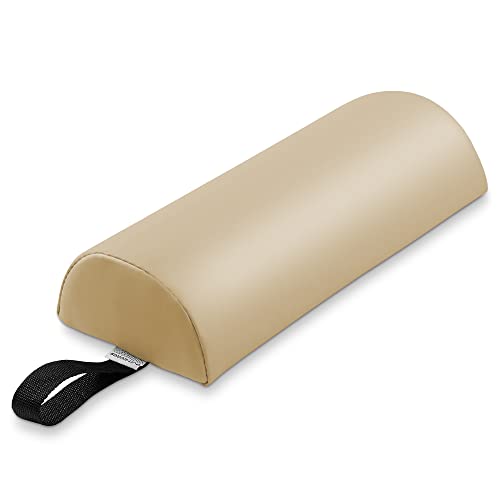 Saloniture Half Round Neck Massage Table Bolster Pillow Pad - 13 x 6 x 3 Inch - Cream - color: Cream