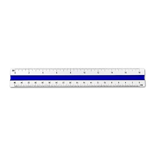 Alumicolor Aluminum Engineer Color-Coded Solid Drafting Scale, 6IN, Silver - size: 6IN, style: Engineer