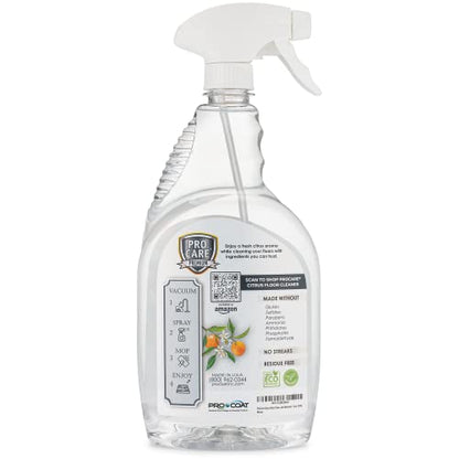 ProCare Citrus Floor Cleaner (Made in USA) | Streak Free Cleaner for Tile, Stone, Laminate, Vinyl & Natural Wood Floor Cleaner for Mopping, Floor Cleaning Solution with Citrus Aroma -32oz Spray Bottle - size: 32 Fl Oz (Pack of 1)