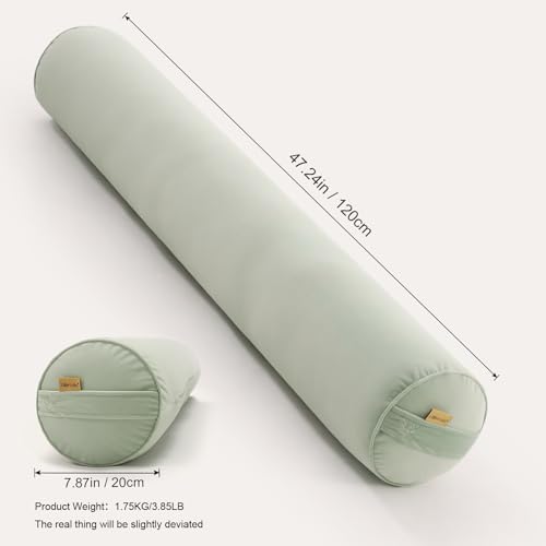 Body Pillow for Adults,Long Round Pillow,Big Cylindrical Pillow,Large Full Bolster Pillows for Side Sleepers (Celadon Green, 47.24"*7.87") - color: Celadon Green, size: 47.24"*7.87"