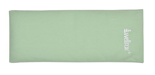 Wellrox Weighted Eye Pillow - Flaxseeds & Lavender Eye Pillow Weighted for Restorative Yoga, Meditation & Stress Relief (Green, Scented) - color: Green