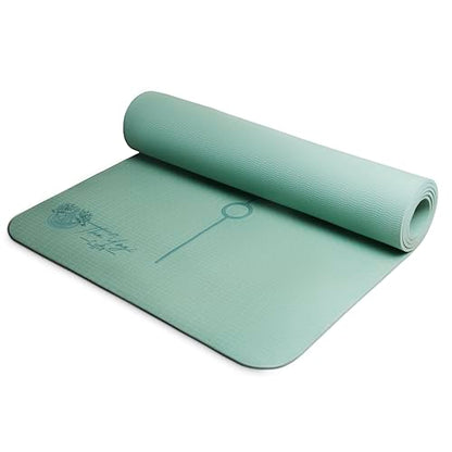 Recovery Lyfe Yoga Mat – “One Day at a Time” Engraving, Non-Slip Eco TPE, Sage Green, 72" x 24" x 6mm, Yoga & Meditation Mat for Recovery and Grounding