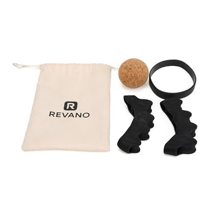 Foot Massage Roller Recovery and Massage Kit – Cork Roller Ball, Silicone Toe Spreaders (2), Toe Stretch Band – Plantar Fascia Relief, Foot Pain Recovery, Yoga & Daily Care