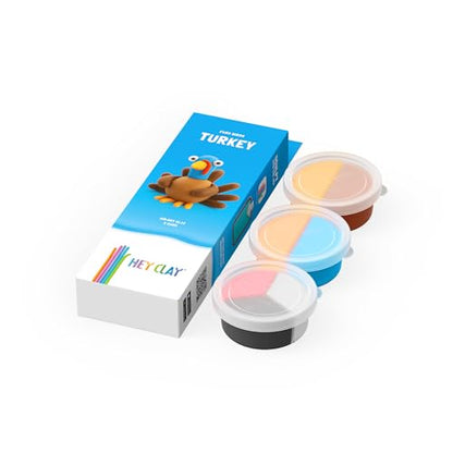 HEY CLAY Modelling Air-Dry Clay with Fun Interactive App - Non-Toxic, Non-Stick Modeling Clay Crafts Set for Kids Ages 3 to 8-3 cans (Farm Birds: Turkey) - color: Turkey