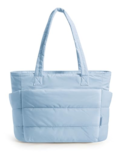 BAGSMART Puffy Tote Bag for Women, Lightweight Work Tote Handbag - color: Horizon Blue, size: Standard