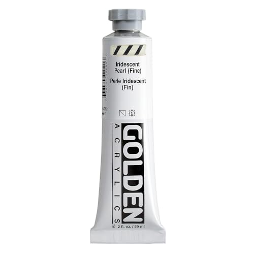 GOLDEN Heavy Body Acrylics, Iridescent Pearl (Fine), 2 fl. oz. Tube | Artist grade acrylic paint with rich pigment load and a thick body that retains texture and toolmarks.