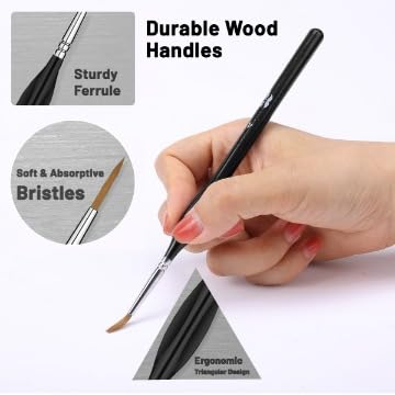 Mr. Pen- Miniature Paint Brushes, 9 Pcs, Detail Paint Brush Set - color: Black