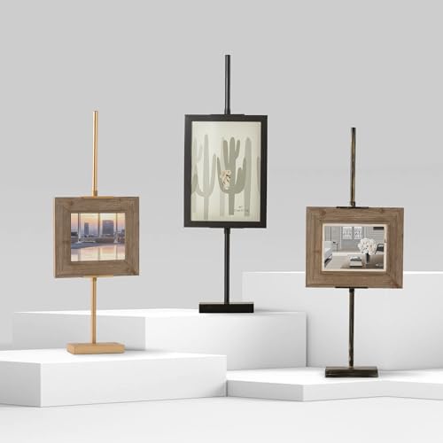 Heavy Duty Tabletop Picture Frame Stand, Adjustable Metal Easel Display Holder for Frames, Canvas, Artwork, Signs-Black Tabletop Easel Stand for Home, Office, Events(Black)