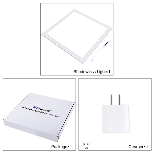 PULUZ Photo Studio Fill Light LED Shadowless Light Panel 15in X 15in / 38 x 38cm Dimmable Photography Softbox Bottom Light for Food Jewelry Cosmetic Crafts US Plug - size: 15*15 Inch