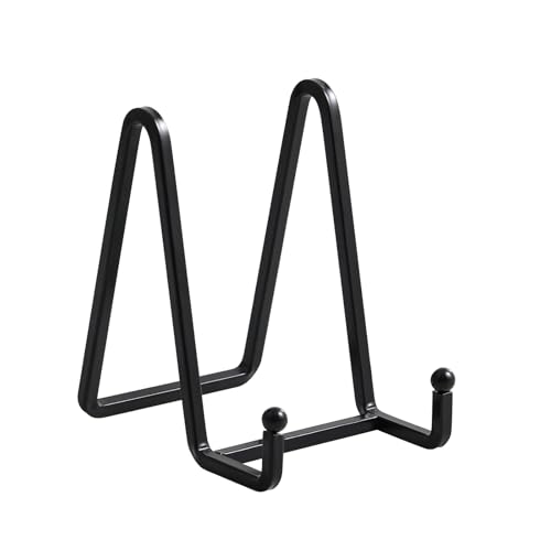 Plate Holder Easel Display Stand - 4.5 inch Metal Plate Stands for Display - Tabletop Picture Stand - Black Iron Easels for Display Pictures | Photo Frames | Book | Decorative Plates | Plaque -2 Pack - size: 4.5 inch (2 pack)