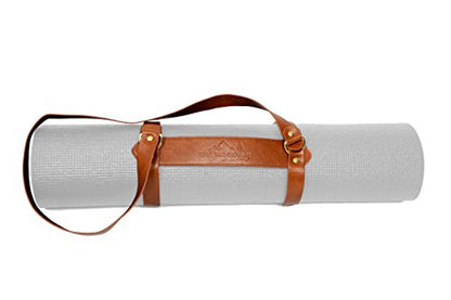 Open Road Goods Vegan Leather Yoga Mat Carrier Sling/Adjustable Blanket Strap/Faux Leather Bedroll Straps