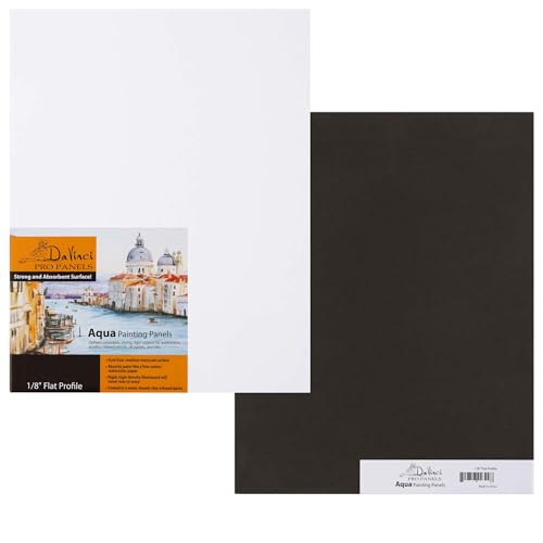 Jerry's Artarama Da Vinci Aqua Pro Panels - 14x18" - 1/8" Thick Rigid Watercolor Board with Acid-Free Surface, Clay-Infused Gesso, Ideal Watercolor Boards for Painting Mixed Media - size: 14x18"
