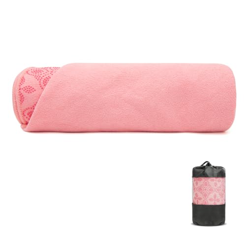 IwIeIaIrI Hot Yoga Towel with Non-Slip Grip Dots, 72"x 24.8", Pink - color: Pink