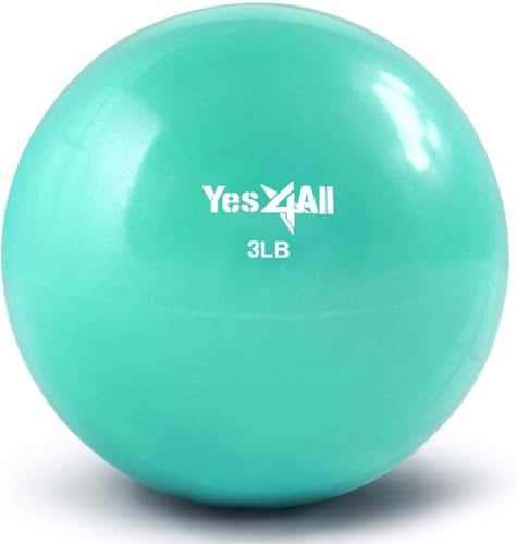 Yes4All Weighted Toning Balls for Exercise, Soft Medicine Balls for Exercise, Pilates, Yoga, Balance, Flexibility, 2-10lbs - color: G. 3lb - Mint, style: A. Smooth