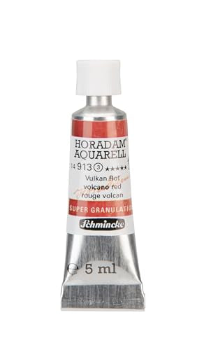 Schmincke - HORADAM® AQUARELL, Super Granulation, 14 913 001 Volcano Red, 5 ml tube, very strong granulating colors, finest, super granulating watercolors - color: 913 volcan red