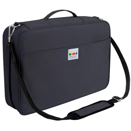 YOUSHARES Big Capacity Colored Pencil Case - 480 Slots large Pen Case Organizer with Multilayer Holder for Prismacolor Colored Pencils & Gel Pen (Black) - color: Black