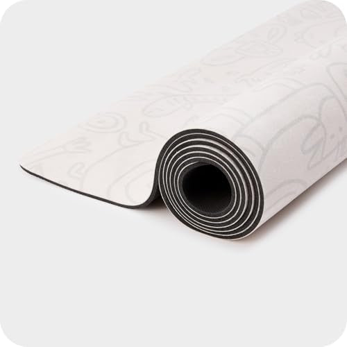 WeGym Yoga Mat, 4 mm Cushioned Non-Slip for Yoga, Pilates and Home Workouts - color: Stone Graffiti, style: Suede