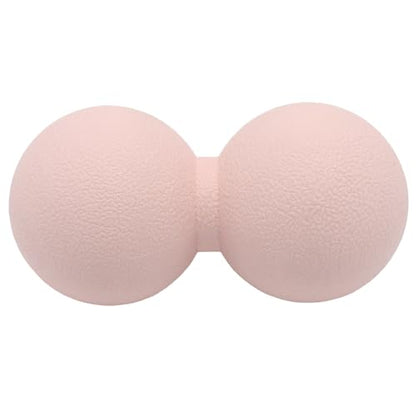 Hard Peanut Massage Ball, Double Ball Peanut Roller, 4.7″×2.4″, Pink - color: Pink