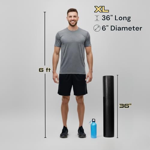 Fitizen Foam Roller – Muscle Massage Rehab Stiff Back Pain Physical Therapy Deep Tissue Firm Exercise Equipment Home Gym Stress Yoga Pilates for The Fit Citizen by FitNation - style: Extra Large - 36 inches