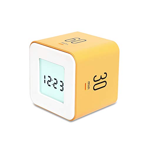 mooas Multi Clock Time Cube Timer, Alarm, Backlight, Productivity (Yellow) - color: Yellow