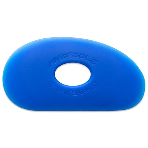 Mudtools Pottery Ribs – Shape 0 Polymer Rib (Blue Firm), Small Kidney-Shaped Clay Shaping Tool for Clay & Ceramics (B0) - color: Blue - Firm (B0)