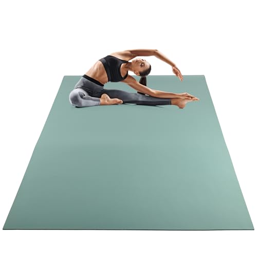 Large Yoga Mat - 6’x4’ Wide Exercise Mat - 8mm Thick Waterproof Non-Slip Workout Mat - Gym Flooring for Home Gym Studio Workouts, Pilates, Stretching and Meditation - Fitness Mat by Wakeman - color: Mint