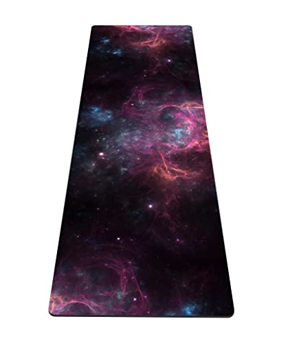 nuveti Yoga Mat Print Extra Thick TPE Non Slip Fitness Exercise Mat with Carrying Bag,72"x24" Extra Thick 6MM Exercise & Workout Mat for Yoga, Pilates Fitness and Floor Exercises - color: Moon