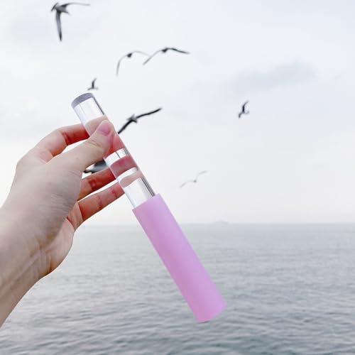 Singing Bowl Mallet Clear Solid Acrylic Base Rubber Striker Mallet for Playing Quartz Crystal Singing Bowls with Bundle Pocket(Purple) - color: Purple