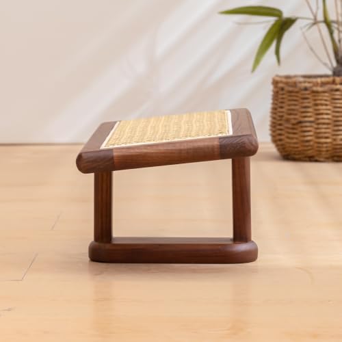 Seiza stool，Kneeling stool for meditation，Single Pedestal Meditation Stool for Ankle Space, Solid Ash Wood Ergonomic Seiza Chair for Yoga & Zen, Posture Support Seat, No Assembly Meditation Bench