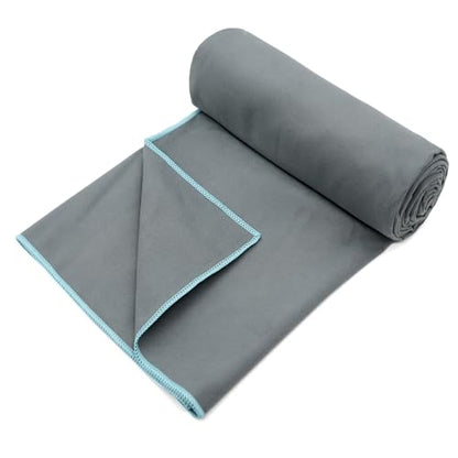 Eunzel Hot Yoga Mat Towel, Ultra-Absorbent Microfiber 72" x 26.5" | Ultra Absorbent Microfiber, Soft Touch Fabric, Quick Dry, Hot Yoga & Pilates, Machine Washable - color: Z-gray (2 Pack )