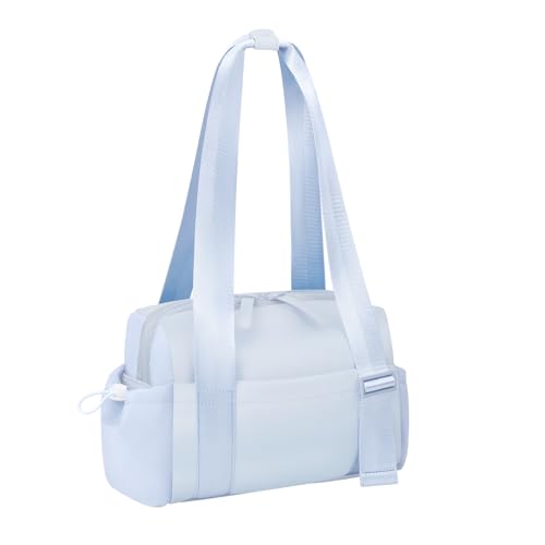 Mini Gym Bag for Women Girls Small Gym Tote Bag with Wet Compartment Waterproof Travel Duffle Bag Cute Workout Sport Bag - color: Silver-12in