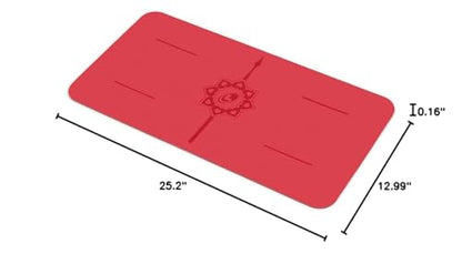 Liforme Yoga Pad - Revolutionary Alignment System, Advanced Non-Slip Grip | Eco-friendly, Non-Toxic, Sweat-Resistant, 4.2mm thick pad for knee, elbow and hand support during Yoga, Free Yoga Bag - color: Red