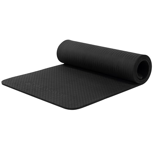 EcoWise Pilates Mat, Purple, Balanced Body Yoga and Floor Exercise Mat | Non-slip exercise mat for Pilates, yoga, or floor workout routines. - color: Black