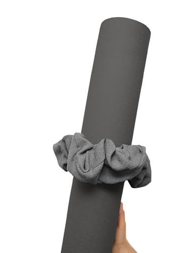 Yoga Mat Scrunchie Yoga Mat Strap Carrier Pilates Mat Holder | Holds Your Yoga Mat in Style, Adjustable & Stretchy Yoga Mat Band, Fits Most Standard Yoga Mats (mat not included),Yoga Gifts - color: Light Gray