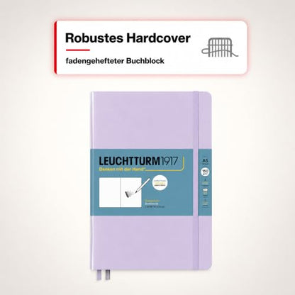 Leuchtturm1917 - Medium A5 Hardcover Sketchbook (Lilac) - 112 Pages of 150g/m² Paper - color: Lilac, size: Medium (A5)